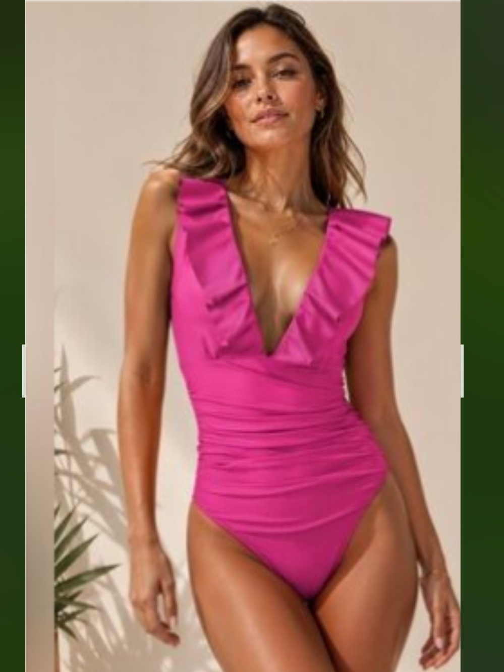 J.Crew Swim Ruched Ruffle One-Piece Swimsuit in Hot Pink Size 16 NWT